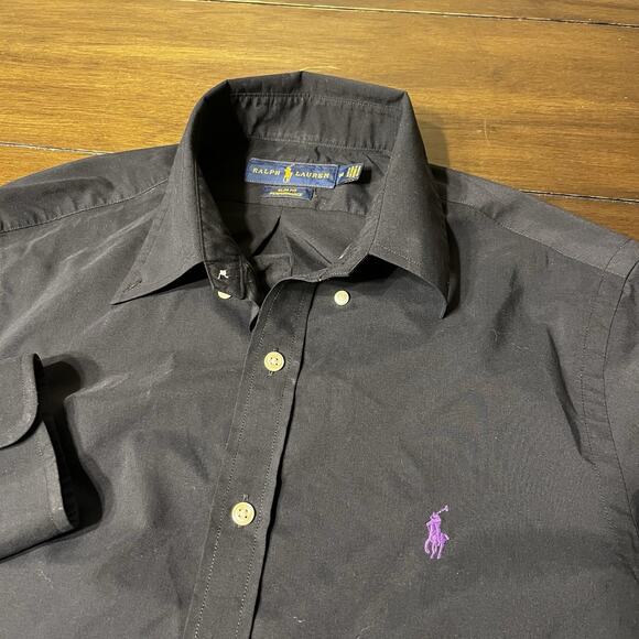 Ralph Lauren Shirt Mens Size Classic M Black Stretch Pony Button Up Performance - Picture 2 of 4